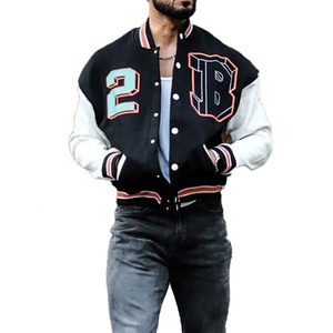 Chaqueta Varsity de Invierno para Hombre de Alta Calidad, Mangas de Lana, Transpirable, Resistente al Viento, Ecológica, Antibacteriana, Personalizable, Informal - Product Image 6