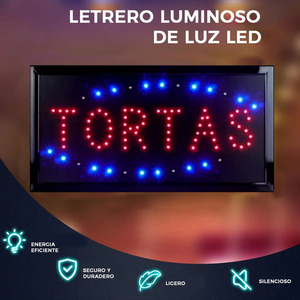 LED <b>Light</b> <b>Up</b> <b>Sign</b> for Cakes, Hanging Business Illuminated <b>Sign</b> - Assorted Colors - Product Image 2