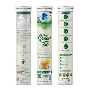 20 Comprimés Effervescents Thé Vert Aromatisé Citron-Lime Sans Danger pour Adultes Femmes Enceintes Supplément Santé Boosts - Product Image 4