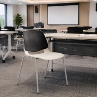 Chaise de conférence moderne pour auditorium, salle de classe et réunion, avec dossier ergonomique, structure métallique et assise et dossier en plastique