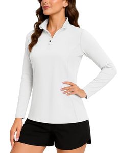 Camisas de Golf para Mujer, Protección Solar, Manga Larga, Secado Rápido, Cierre de 1/4, Ligeras, Estilo Vintage, 100% Algodón - Product Image 4