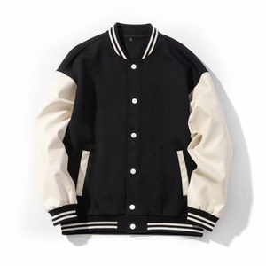Streetwear <b>Jacket</b> Custom 100 Polyester <b>Leather</b> Arms Varsity <b>Jacket</b> Blank <b>Men</b> Quality Letterman <b>Jackets</b> for Woman - Product Image 3