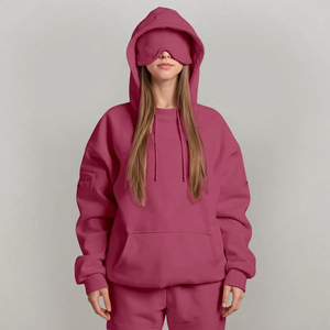 Sudadera con Capucha Verde Menta para Mujer, Marca BLIZ SPORTS WEAR, Estilo Casual, Holgada, con Hombros Caídos, Color Sólido, 100% Algodón Tejido, con Cremalleras, para Otoño - Product Image 5