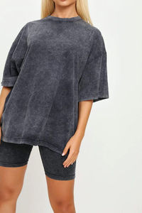 เสื้อยืดผู้ชายฟอกสีแบบกรดผ้าฝ้าย100% เสื้อฮิปฮอปดีไซน์วินเทจทรงโอเวอร์ไซส์ออกแบบโลโก้ได้ตามต้องการ - Product Image 6