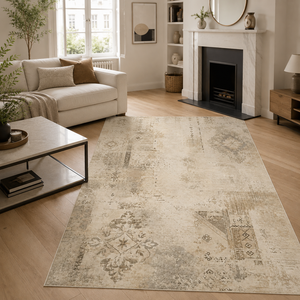 Netline Home Westward Watercolour Soft <b>White</b> Abstract Washable <b>Rug</b> - Product Image 1