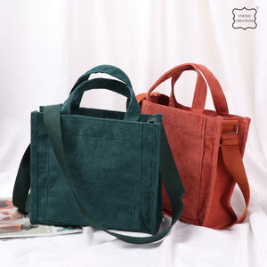 Bolso de mano informal reutilizable respetuoso con el medio ambiente, bolsos de compras de hombro de PANA con botón para estudiantes, bolso de lona de algodón orgánico - Product Image 3