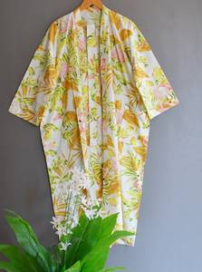 Chaqueta larga de manga larga con cinturón para mujer, chaqueta con estampado Floral hecho a mano, estilo bohemio y Hippie, venta al por mayor, precio bajo - Product Image 3