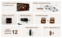 Monitor de TV LCD Inteligente de 32 Pulgadas con Android 13, Pantalla Táctil, Alimentado por Batería, Señalización Digital Interactiva para Fitness y Entretenimiento