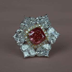 Cojín de anillo de diamante cultivado en laboratorio de alta calidad y corte de pera VS1 IGI SGL certificado Oro rosa oro plata compromiso boda joyería - Product Image 1