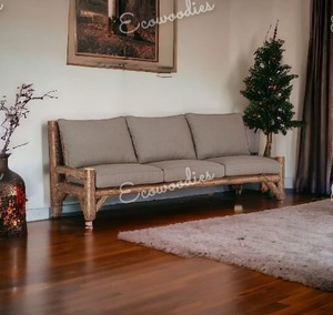 Meubles de jardin en rotin 3 places de luxe canapé en osier tissé à la main en bambou naturel pour la maison hôtels villas appartements parcs - Product Image 1