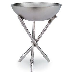 Cuenco decorativo de Metal con acabado antiguo tradicional con soporte para aspecto real y Decoración elegante para sala de estar - Product Image 1