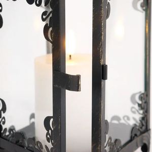 Lanterne de table noire porte-bougie, usage classique, décoration pour la maison, hôtel, restaurant, mariage, bureau, fabriquée en Inde, vente en gros - Product Image 3