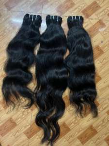 Cheveux vierges indiens Remy ondulés et lisses, qualité 100 grammes, non traités, double trame machine - Product Image 4