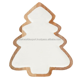 ถาดเสิร์ฟทำจากไม้รูปต้นไม้สำหรับเทศกาลคริสต์มาสกระดานชีสแบบธรรมดาสำหรับตกแต่งห้องครัวและให้เป็นของขวัญ - Product Image 2