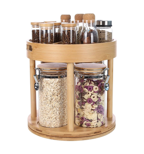 Étagère à épices en bois pour multi-pots Lazy Susan Étagère à épices paresseux Susan pour organisateur de stockage peu encombrant pour la cuisine - Product Image 3