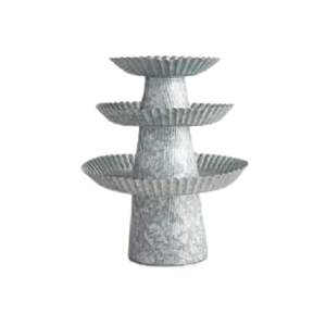 Juego de 3 servidores de pasteles de diferentes tamaños con soporte de frutas de aperitivos galvanizado de la más alta calidad para uso en restaurantes y hoteles - Product Image 1