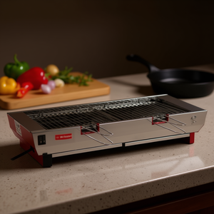 Parrilla y Plancha Eléctrica 860E de Acero Inoxidable y Roja de 3200W CF, Categoría de Producto: Electrodomésticos de Cocina Eléctricos - Product Image 3