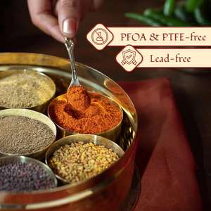 Total Package Brass <b>Spice</b> Box & 7 Cups Organizer <b>Set</b> Masala Dani <b>Herb</b> & <b>Spice</b> Tools - Product Image 5