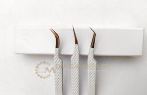 แหนบต่อขนตาสีขาวแบบมืออาชีพแหนบปลายแหลมแบบด้ามจับแข็งแรง - Product Image 4