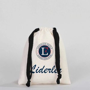 Impresionamos el Logotipo de su Marca en una Bolsa con Cordón Negro, Cierre de Cordón, 6 Ancho x 8 Alto Pulgadas, Bolsa de Algodón Personalizable, Bolsa Premium - Product Image 4
