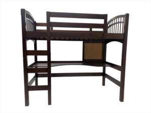 Cama Alta Completa Valencia de Diseño Moderno en Color Café para Dormitorio, Apartamento y Uso Escolar, Muebles de Madera de Vietnam - Product Image 2