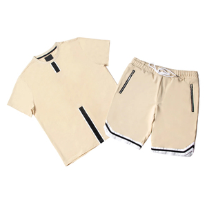 ชุดกางเกงขาสั้นสำหรับผู้ชายแบบแห้งเร็วระบายอากาศได้ดีชุดกางเกงขาสั้นสองชิ้นแบบลำลองสีพื้นสำหรับฤดูร้อน - Product Image 1