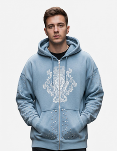 Sudadera con Capucha Personalizada con Pedrería, para Hombre y Mujer, de Poliéster/Algodón, 280g, Impermeable, Transpirable, con Bolsillo Grande - Product Image 1