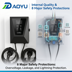 Chargeur EV intelligent double pistolet 7kW*2 avec équilibrage de charge Type 2 Type 1 GBT OCPP Station de recharge via application pour la communauté résidentielle - Product Image 6
