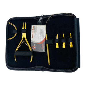 Wholesale Microlink <b>Plier</b> <b>Set</b> High Quality Gold Plated Stainless Steel Waterproof Commercial Use Hair Extension Tools Kit - Product Image 1