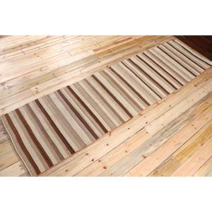 Tapis vintage, tapis turc de 2,8 x 10,6 pieds, Kilim marron et blanc avec motifs de plantes et d'arbres - Product Image 2