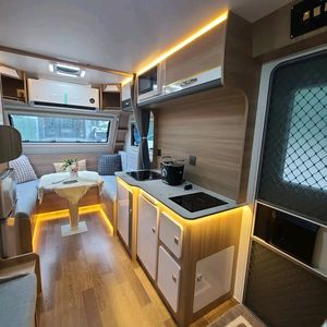 OEM in China: Luxury Fiberglass <b>Travel</b> <b>Trailer</b> with Electronic Awning, Solar Panels and Double Glazed Windows - Product Image 3