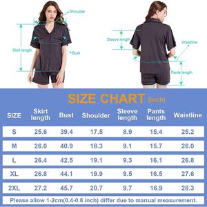 Conjunto de pijama gris de dos piezas para mujer, ropa de dormir suave corta clásica con cierre de botones, LICRA transpirable, logotipo personalizable LY714 _ 3 - Product Image 4
