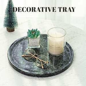 Cork Mill Store Blue Pearl <b>Marble</b> <b>Round</b> Serving & Decorative Vanity <b>Tray</b> 11.8 Natural Stone for Kitchen Coffee Table & Bathroom - Product Image 5