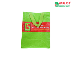 Sac tissé en PP laminé imperméable imprimé couleur personnalisé, promotion du fabricant vietnamien, sac de courses à poignée - Product Image 5