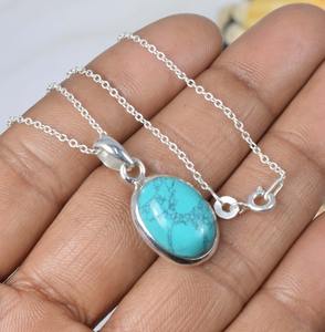 December MONTH พลอยทองแดงสีฟ้าเทอร์ควอยซ์925เงินสเตอร์ลิงอัญมณีธรรมชาติจี้ทำด้วยมือของขวัญเครื่องประดับสำหรับเธอ - Product Image 2