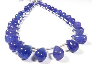 Piedras preciosas sueltas de tanzanita azul de 8-13mm de alta calidad, cuentas de lágrima pulidas, hebra de 10 ", pleocroica natural tratada térmicamente - Product Image 3