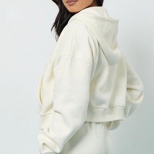 Prix d'usine – Ensemble de survêtement décontracté deux pièces pour femme 2026 / Vente en gros – Haut zippé couleur unie et pantalon taille élastique - Product Image 5