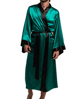 Batas de satén de seda Sexy de talla grande personalizadas 2025, conjunto de pantalones cortos, ropa de salón, ropa de noche larga, ropa de dormir para hombre, bata de baño