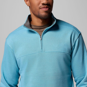 Sweat-shirt pour homme à manches longues avec col montant et fermeture éclair, tissu en coton/polyester pour une coupe décontractée, service OEM, vente en gros - Product Image 2