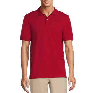 Polo de golf personnalisé – T-shirt polo pour homme en coton blanc et noir uni avec logo brodé ou imprimé - Product Image 1