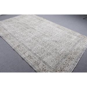 พรมตุรกีวินเทจ ขนาด 6.4x9.9 ฟุต (196x302 ซม.) ลายดอกไม้สีขาว - Product Image 2