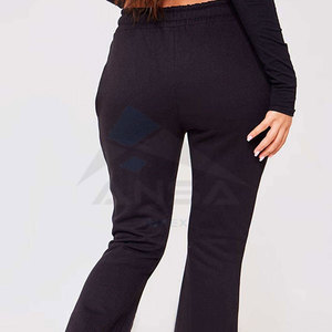 Pantalons de survêtement évasés pour femmes, sur mesure, professionnels, taille élastique, légers, respirants, 100% coton, pantalons de jogging - Product Image 3