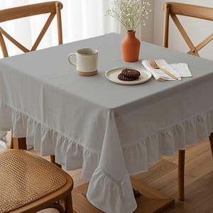 Nappe grise Taille unique pour tables à manger Tissu en polyester pour hôtels, fêtes et rassemblements 140x220cm 55x86 pouces - Product Image 4