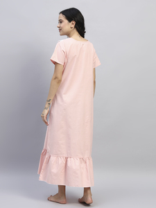 Camisón de Mujer 100% Algodón con Encaje, Casual, Elegante, Estilo Victoriano, Transpirable, Largo, de Manga Corta, para Otoño, Verano y Primavera - Product Image 6