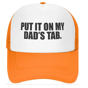 Casquette de camionneur « Put It On My Dad's Tab » unisexe pour adultes, casquette réglable pour hommes et femmes, casquettes de pêche classiques - Product Image 1