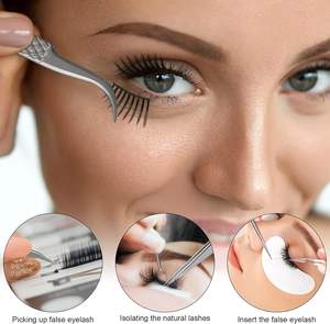 Lot de 5 pinces à épiler pour extension de cils, pince à épiler professionnelle en acier inoxydable pour le volume, l'isolation et le classique - Product Image 5