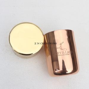 Bocal à bougie en laiton doré de 6oz avec logo personnalisé Finition brillante Bocaux vides en acier inoxydable galvanisés pour la décoration intérieure Fabrication de bougies - Product Image 6