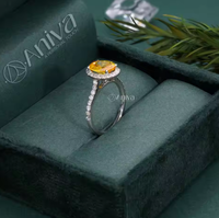 Bague de mariage unisexe en or jaune massif 18 carats avec diamant jaune ovale de 2,00 carats certifié GIA, style ethnique, fabriquée en Inde