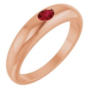 Stuller Petite <b>Dome</b> <b>Ring</b> 72173:602P 14K Real Gold Romantic Engagement <b>Ring</b> Micron Gold Vermeil Plating Rhodium Lover's Cut/Cab - Product Image 1