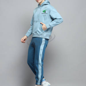 Chándales para hombre con logotipo personalizado de alta calidad 2025, traje de jogging de invierno de algodón 100%, ropa deportiva al por mayor, entrenamiento para correr de dos piezas - Product Image 5